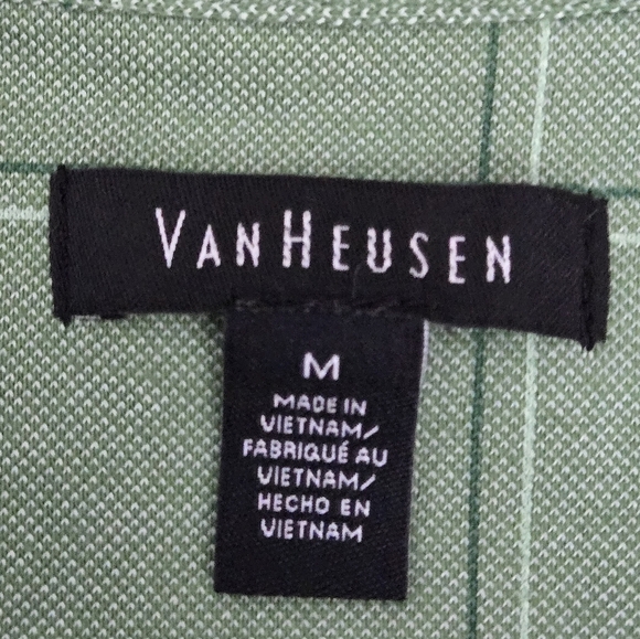 Van Heusen Medium Mens Green Polo Shirt - Picture 7 of 9
